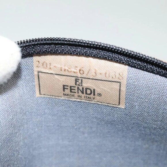 FENDI Pecan Canvas Pouch Black Brown gold Auth - Picture 11 of 15